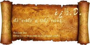 Ördög Dániel névjegykártya